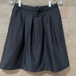 White House Black Market Pleated Party Skirt in black taffeta